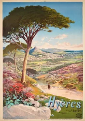 Plakat reklamujący Hyeres, Francja, 1900