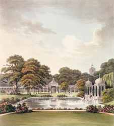 Widok z kopuły, Brighton Pavilion, rytowany przez Josepha Constantine Stadlera (fl.1780-1812), opublikowany 1808