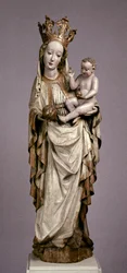 Dziewica z Dzieciątkiem z kościoła św. Filipa i św. Jakuba w Toporc, ok. 1420 (drewno malowane i złocone)