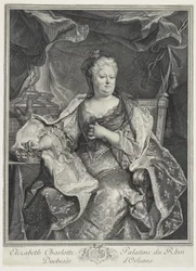 Elżbieta Charlotte Palatine du Rhin, księżna Orleanu, inż. Charles Louis Simmoneau (1645-1728)