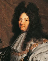 Portret Ludwika XIV z Francji, znanego jako Ludwik Wielki lub Król Słońce (1638-1715), obraz Hyancinthe Rigaud (1659-1743)