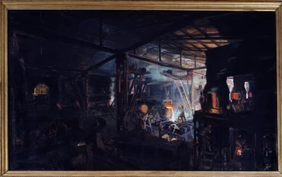Żeliwo z tyglem. Obraz Francois Bonhomme (1809 - 1881)