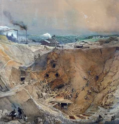 Wydobycie odkrywkowe w Vieille Montagne, Saone et Loire, c.1854