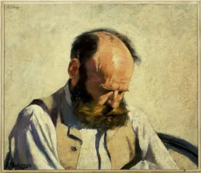 GŁOWA ŻEBRAZA - 1890 - OLEJ / PŁÓTNO - 43X50 CM