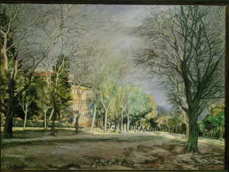 Ignacio Zuloaga / Krajobraz w pobliżu El Escorial", 1932, olej na płótnie, 71 × 96 cm