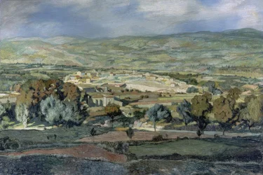 Pejzaż w Alhamie, 1923, olej na płótnie, 87 × 128 cm, AS00699