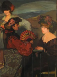 Hiszpanki i Angielka na balkonie, 1900.
