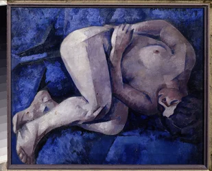 Na łóżku (Na kanapie). Obraz Ignati Ignatyevich Nivinsky (Nivinsky) (1881-1933), olej na płótnie