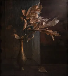Jesienna martwa natura z wazonem