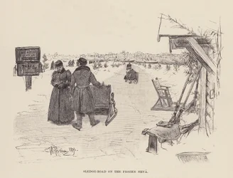 Tor saneczkowy na Fronzen Neva (grawerunek)