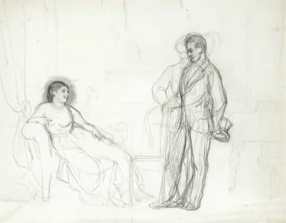 Adelina Patti (1843-1919) jako Violetta w operze Traviata Giuseppe Verdi par Repin, Ilya Yefimovich (1844-1930), koniec lat 60.-początek lat 70. XIX wieku - Ołówek na papierze - Pałac Konstantyna, Petersburg