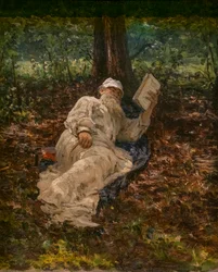 LEON TOLSTOI SPOCZYWA W LESIE