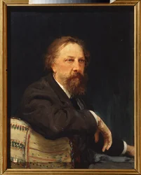 Portret pisarza hrabiego Aleksieja Konstantinowicza Tołstoja (Alexis Konstantinovich Tołstoj) (1817-1875). Obraz Ilyi Repina (Ilia Repin) (1844-1930), olej na płótnie