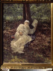 Tołstoj odpoczywa w lesie