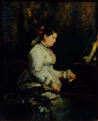 Kobieta przy fortepianie, 1880