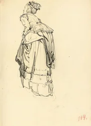 Kobieta w sukience z tyłu, ok. 1930 r. 1872-1875