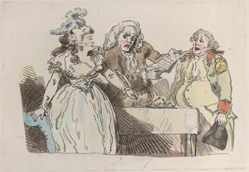 Młoda dziedziczka przygotowuje się do podpisania dokumentu, 1780-1800., 1780-1800.