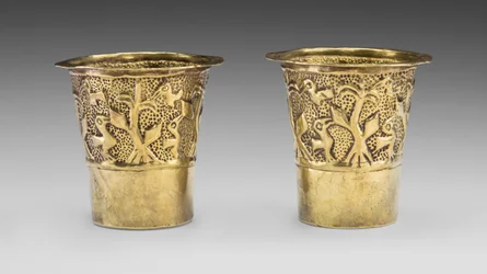 Para zlewek przedstawiających ptaki na polu kukurydzy, 1100-1438 r.