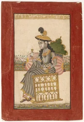 Pani Bejeweled, Szkoła Kota, 1690-1720 (gwasz ze złotem na papierze)