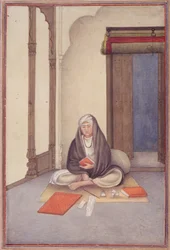 Dodaj 27255 fol.106v Astrolog z „Tashrih al-aqvam” skompilowany przez pułkownika Jamesa Skinnera (1778-1841) 1825 (gwasz na papierze)