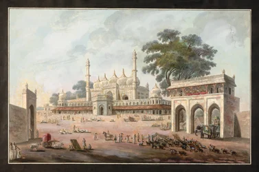 Chandni Chowk i meczet Munny Begum, Murshidabad, ok. 1795 (akwarela na papierze)