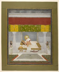 Chitarman II (Kalyan Das), Muhammad Shah Making Love, ok. 1735 (gwasz na papierze)