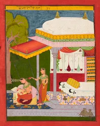 Dhanasri Ragini, folio z Ragamali, ok. 1680