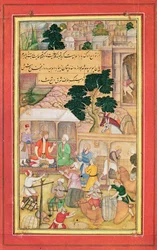 Cesarz Babur (r.1526-30) w rozmowie ze starcem, XV-XVII w.
