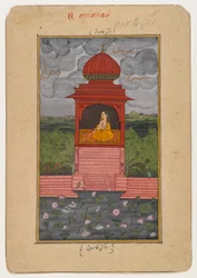 Kamodani Ragini, strona z rozproszonej serii Ragamala, ok. 1800 (wc na papierze)
