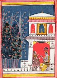 Kryszna i dama w pawilonie, ok.1660