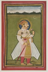 Portret Kumbhy Rana z Udaipuru, 1820 (gwasz na papierze indyjskim)