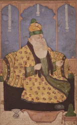 Portret szejka sufickiego, ok. 1670 (nieprzezroczysta toaleta i złoto na papierze)