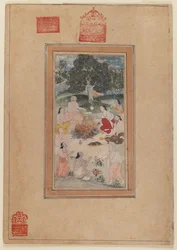 Sadhu zebrani przy ognisku, ok. 1600 (wc na papierze)