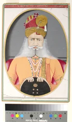 Sardar Singh, ok. 1870 (nieprzezroczysta akwarela i złoto na papierze)