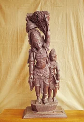 Sri Rama i Hanuman (drewno)