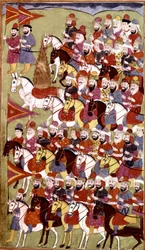 Opowieść o Proroku Muhammadzie, Hamla-i-Haydari, autorstwa Mirzy Muhammada Rafi Bazila, 1808 (tusz i kolory na papierze)
