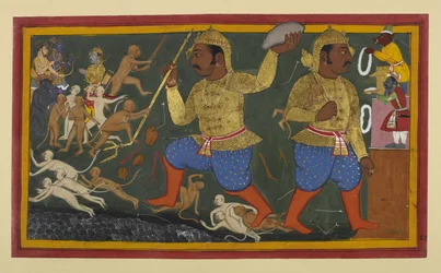 Sugrīva zostaje schwytany przez Kumbhakarṇa i zabrany do Laṅkā