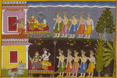 Bogowie proszą Śivę o zniszczenie rākṣasas; on kieruje ich do Viṣṇu, który się zgadza