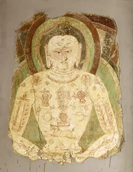 Vairocana Buddha, z Bali Waste, VII-VIII w. (malarstwo ścienne)