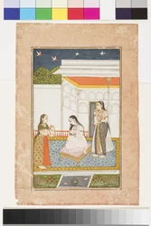 Vilaval Ragini z Hindol, ok. 1745 (nieprzezroczysta akwarela i złoto na papierze, zamontowane na stronie albumu)