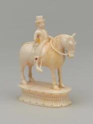Biały rycerz, figura szachowa, Indie, 1820 ok