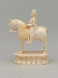 Biały rycerz, figura szachowa, Indie, 1820 ok