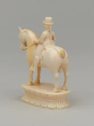 Biały rycerz, figura szachowa, Indie, 1820 ok