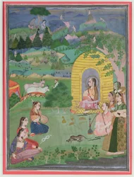 Joginki (hinduskie ascetki) w krajobrazie, Szkoła Bikanera, ok.1680