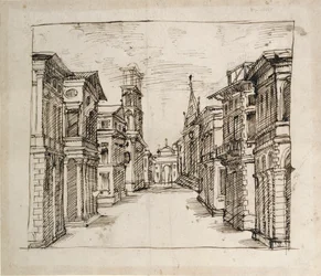 Ulica w perspektywie, ok. 1617 (pióro i atrament na papierze)