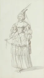 Chloris: alternatywny szkic Henrietty Marii, ok. 1631 (pióro i atrament na papierze)