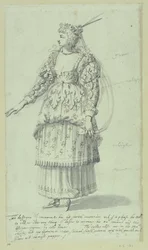 Chloris: ostateczny szkic Henrietty Marii, ok. 1631 (pióro i atrament na papierze)