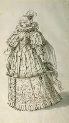 Masquer, c.1638 (pióro i atrament na papierze)