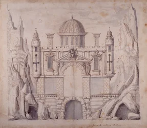 Pałac Oberona, c.1611 (pióro i atrament na papierze)