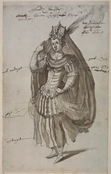 Królowa Candace, c.1609 (pióro i atrament na papierze)
